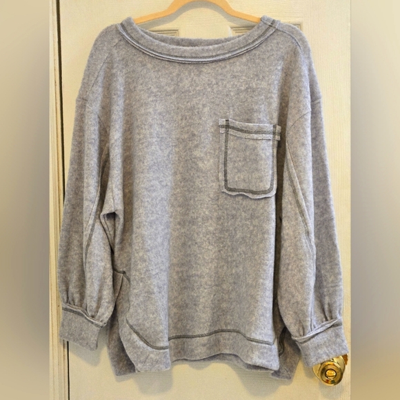 Zenana NWT Luxe Haci Gray Sweater L/XL - Picture 4 of 8